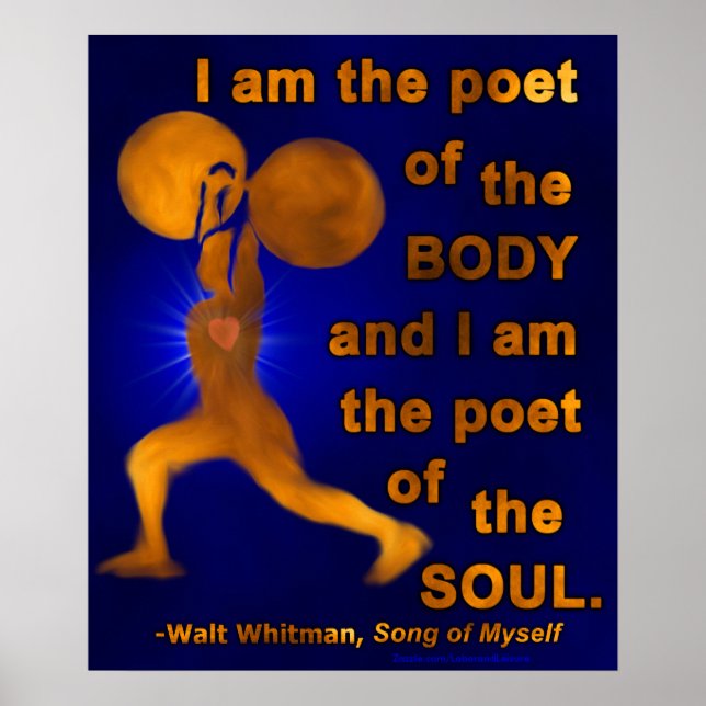 Poster Gym Fitness Weighter Motivational Walt Whitman (Devant)