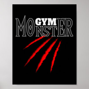 Poster Gym Monster Sport Bodybuilding Entraînement Poids 
