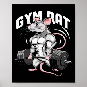 Poster Gym Rat Funny Bodybuilding Fitness entraînement Gy