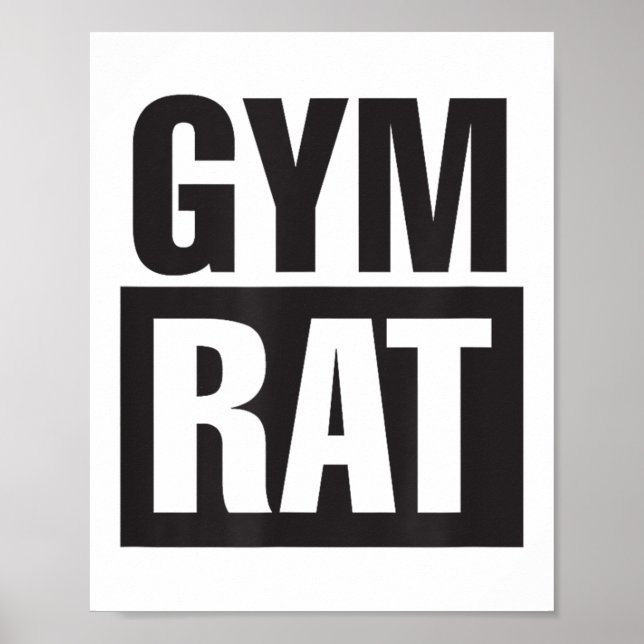 Poster Gym Rat - Workout - Hustle - Fitness - Motivation  (Devant)