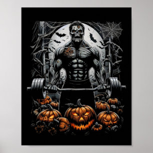 Poster Gym Skeleton hantée Fitness Fun-halloween entraîne