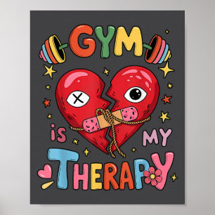 Poster Gym Vintage Est Ma Thérapie Gym Workout Fitness Mo
