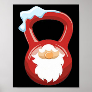 Poster Gymnase De Noël Gnome Kettlebell Xmas Pour Gy