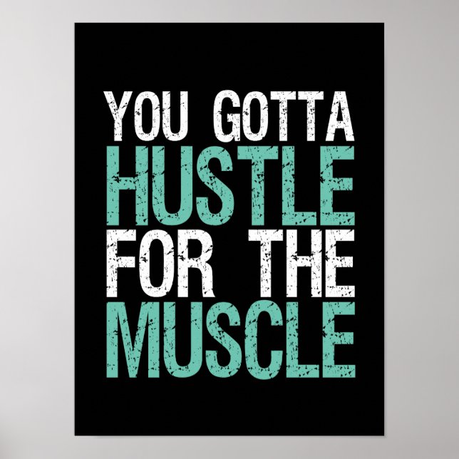 Poster Gymnase Fitness Entraînement Vous Devrez Hustle Po (Devant)