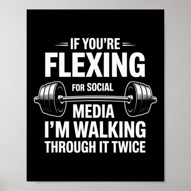 Poster Gymnase Funny Flexing Workout Bodybuilding 1 (Devant)
