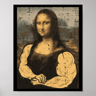 Poster Gymnase Mona Lisa Muscle Amusement Entraînement Fi