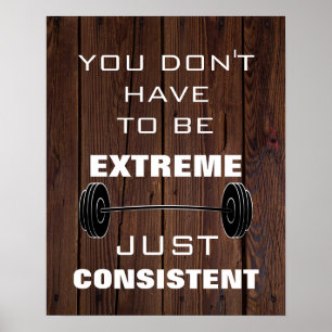 Poster Gymnase Motivationnelle Fitness Fitness quote bois