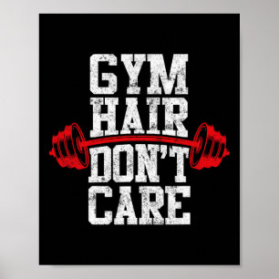 Poster Gymnase Poids Lifting Bodybuilding Gym Cheveux D