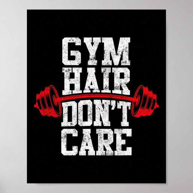 Poster Gymnase Poids Lifting Bodybuilding Gym Cheveux D (Devant)