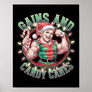 Poster Gymnase Pour Elfe De Noël Drôle Gains Et Candy Ca
