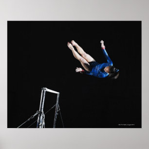 Poster Gymnast (16-17) dismounting uneven bars