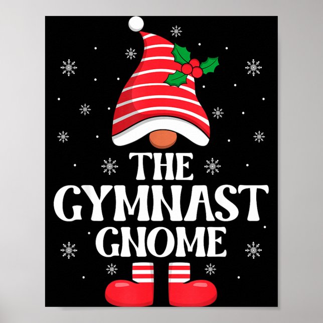 Poster Gymnast Gnome Christmas Family Matching Group Funn (Devant)