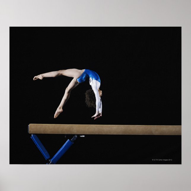 Poster Gymnaste (9-10) retournant sur le faisceau de bala (Devant)