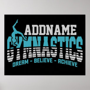 Poster Gymnaste AJOUTER LE NOM Gymnastique Équipe Backben