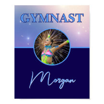 Gymnaste Deep Royal Photo et Nom Personnalisés
