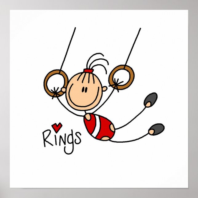 Poster Gymnaste sur les anneaux (Devant)