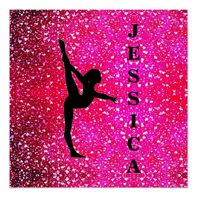 Poster Gymnastique Coeurs flottants (Devant)
