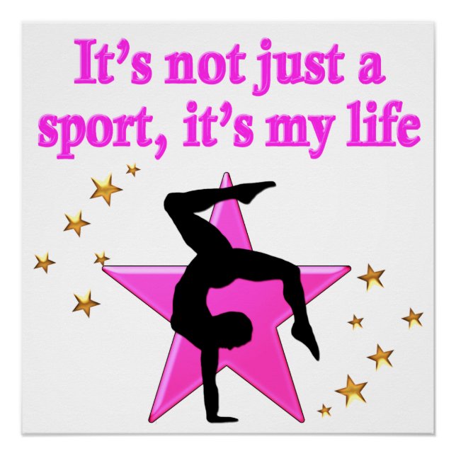 POSTER GYMNASTIQUE D'ÉTOILES ROSES PRÉCIEUSES CITATION IN (Devant)