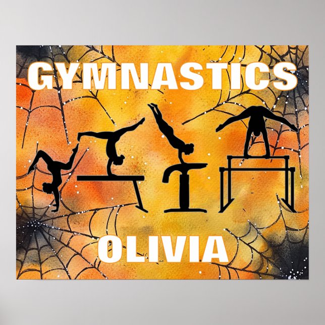 Poster Gymnastique Éffrayante Spiderweb Halloween (Devant)