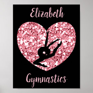 Poster Gymnastique Féminine Rose Gold Personnalisé