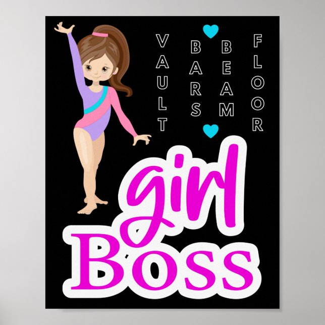 Poster Gymnastique fille Boss (Devant)