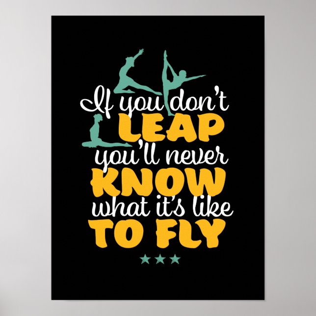 Poster Gymnastique Girl Gymnast Motivational Sports Citat (Devant)