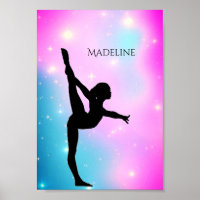 Poster Gymnastique Gradient avec nom de Gymnaste
