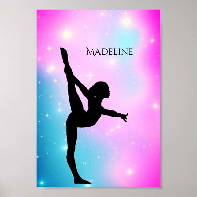 Poster Gymnastique Gradient avec nom de Gymnaste (Devant)