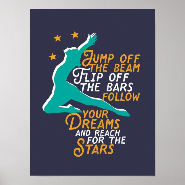 Poster Gymnastique Inspirationnelle Sport Citation Gymnas (Devant)