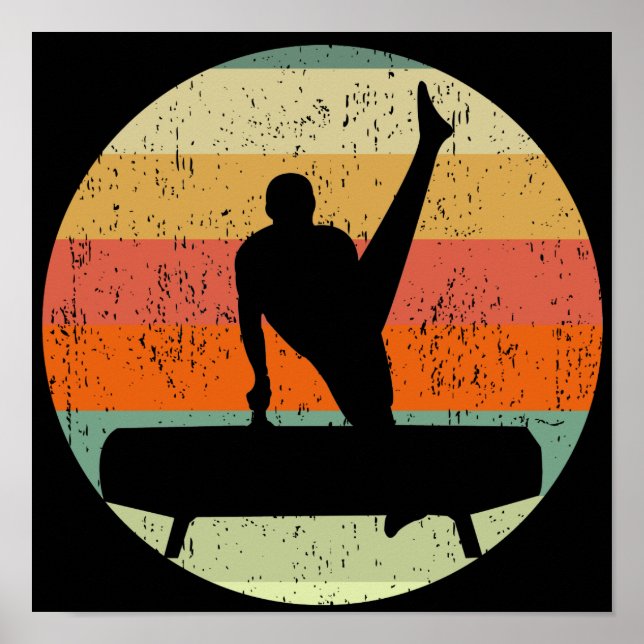 Poster Gymnastique masculine Gymnaste masculine au couche (Devant)
