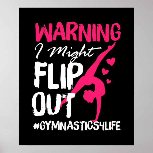 Poster Gymnastique pour les filles - Avertissement Je pou (Devant)
