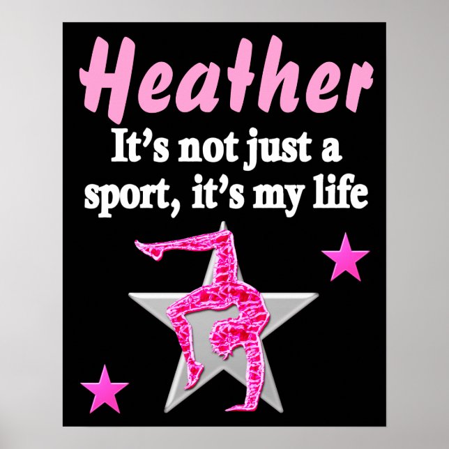 POSTER GYMNASTIQUE ROSE ET NOIR PERSONNALISÉ (Devant)