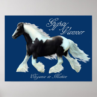 Poster Gypsy Vanner cheval, Élégance en mouvement