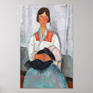 Poster Gypsy Woman with Baby, Modigliani