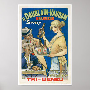 Poster H. Daublain Vandam Sivry Vintage Beer Ad Art