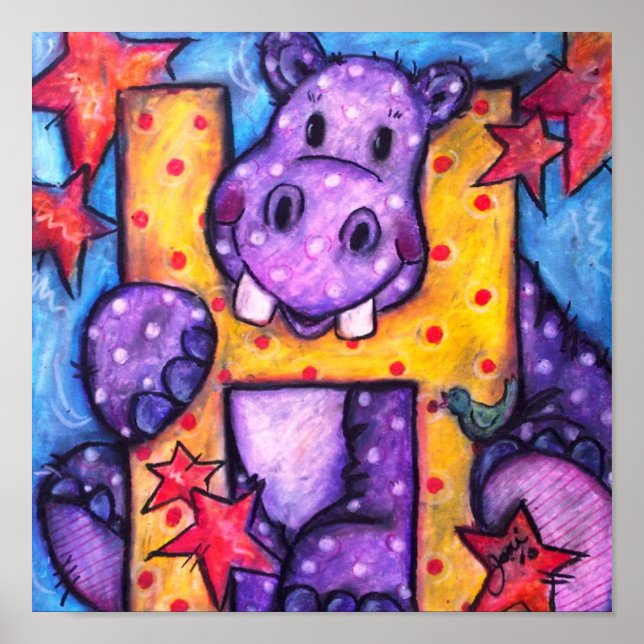 Poster H est pour Hippo (Devant)