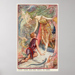 Poster H J Ford Illustration Vintage Mermaid Kingdom