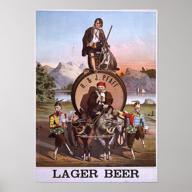 Poster H & J Pfaff Lager bière (Devant)