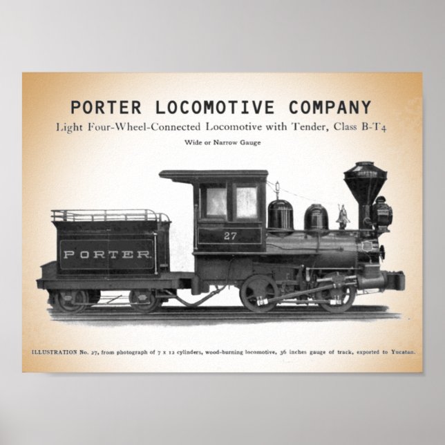 Poster H K Porter Locomotive Company Classe B-T4 Imprimer (Devant)