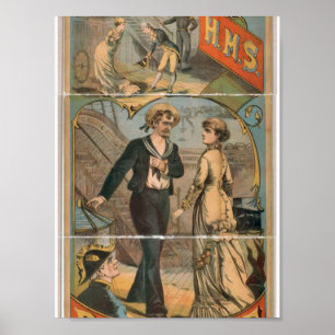Poster H.M.S. PinaForte Théâtre Vintage