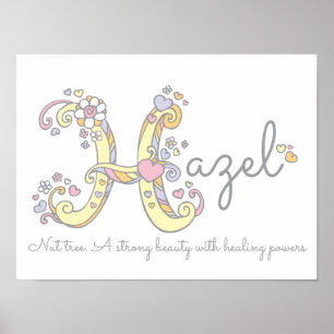 Poster H pour la lettre d'art du monogramme de Hazel