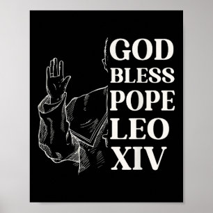Poster Habemus Papam Nouveau Pape 2025 Dieu Béni Pape Leo
