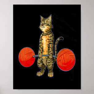 Poster Habillement Chat Poids Bodybuilding Fitness