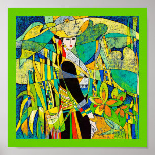 Poster Habillez l'art abstrait de peinture de Hao