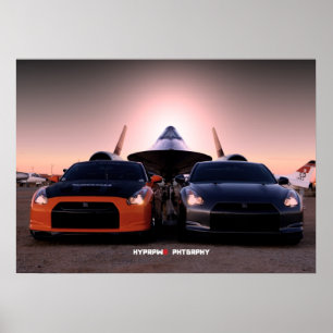 Poster "Habu" Nissan GT-R et SR-71 Blackbird