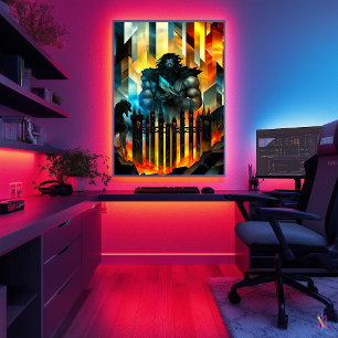 Poster Hades - Légende minimaliste cubiste - Dieu sous-mo