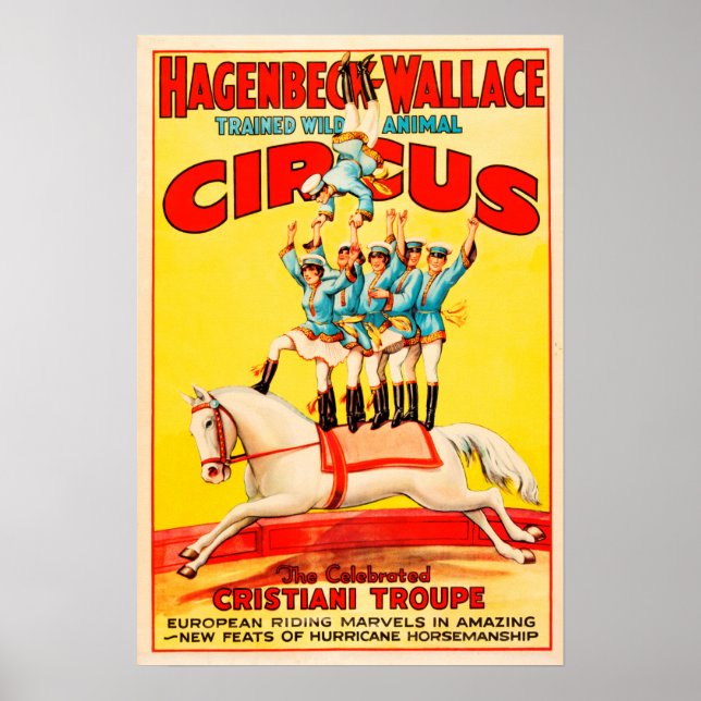 Poster Hagenbeck Wallace Formé Animal USA Circus Troupe (Devant)