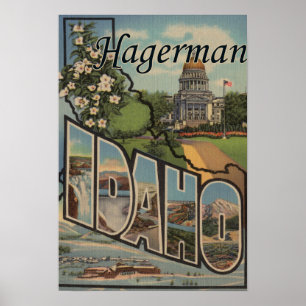 Poster Hagerman, Idaho - Scènes de grandes lettres