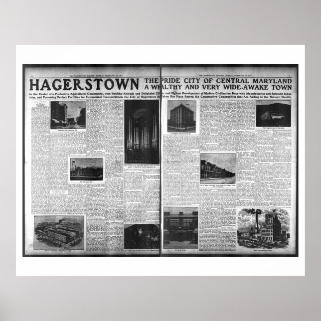 Poster Hagerstown En vedette dans le Washington Herald 19 (Devant)
