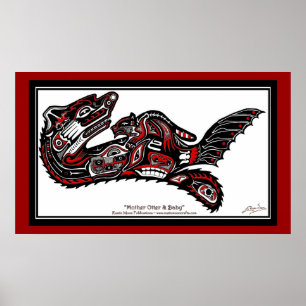Poster "HAIDA SPIRIT" Otter Version agrandie Art Imprimer